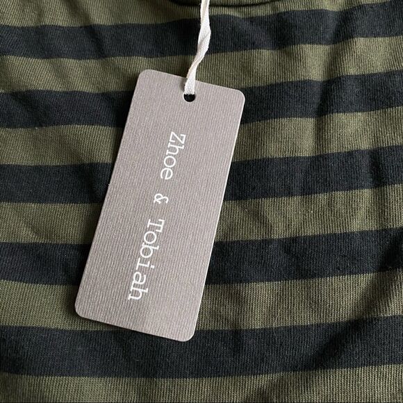 NWT Zhoe & Tobiah Kids‎ Striped Turtleneck Sweater in Green and Black Size 3 - Picture 8 of 8